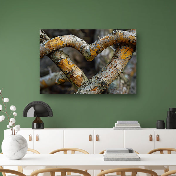 Gedetailleerde verstrengeling van boomtakken canvas