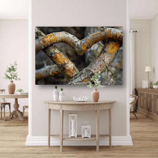 Gedetailleerde verstrengeling van boomtakken canvas