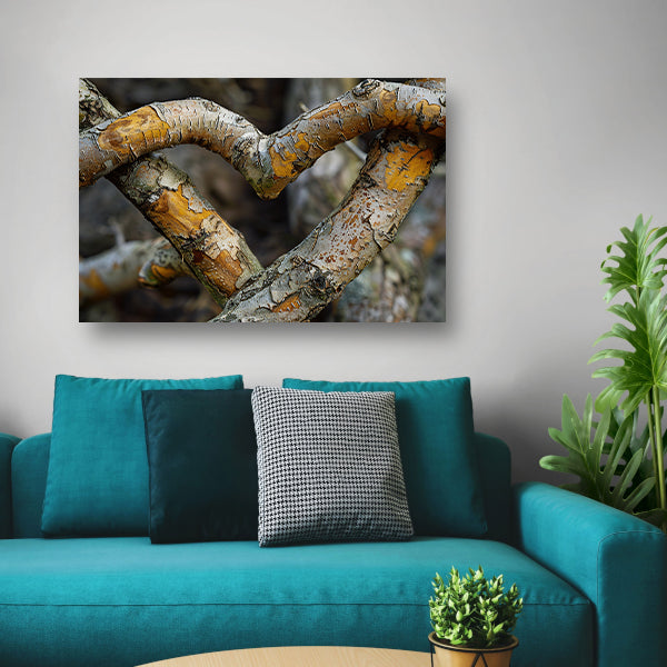 Gedetailleerde verstrengeling van boomtakken canvas