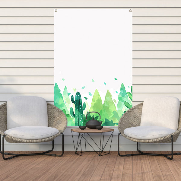 Aquarel schilderij van cactussen tuinposter