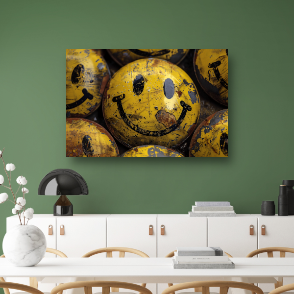 Gele Lachende Gezichten met Rustieke Charme acrylglas