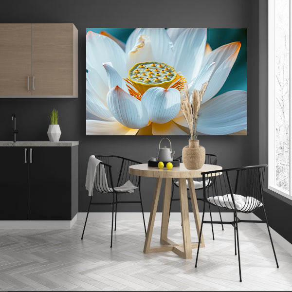 Close-up van bloeiende witte lotus acrylglas
