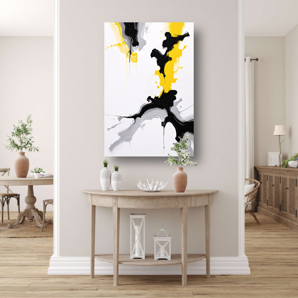 Dynamische Abstractie in Zwart en Geel poster