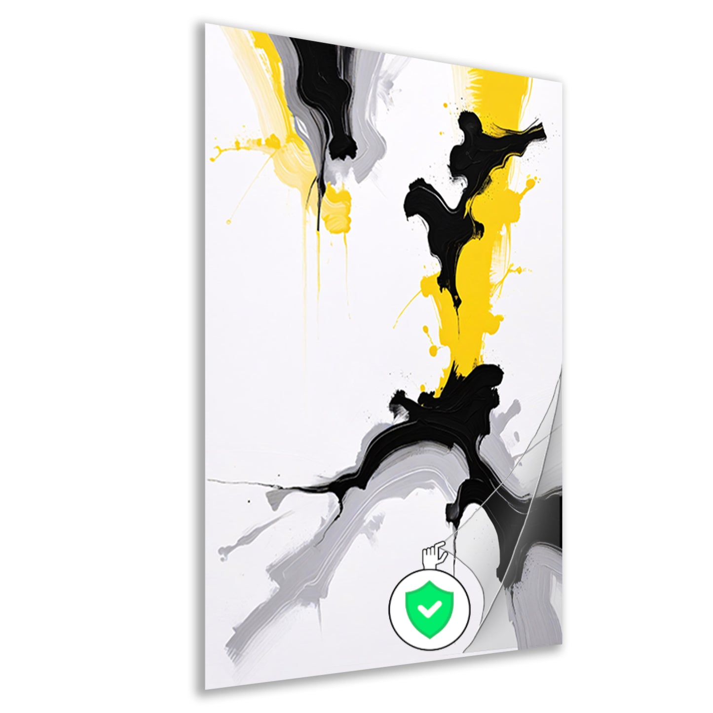 Dynamische Abstractie in Zwart en Geel poster