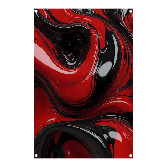 Dynamische Rode en Zwarte Abstractie tuinposter