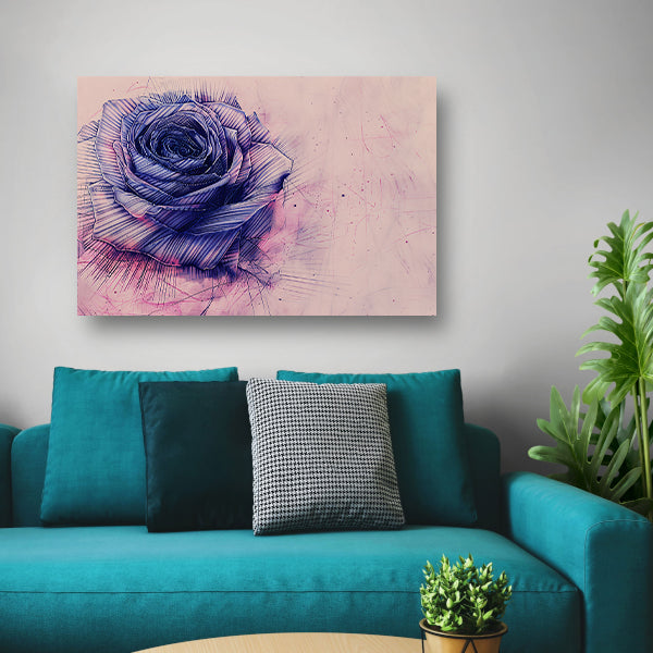 Abstracte digitale kunst van een roos poster