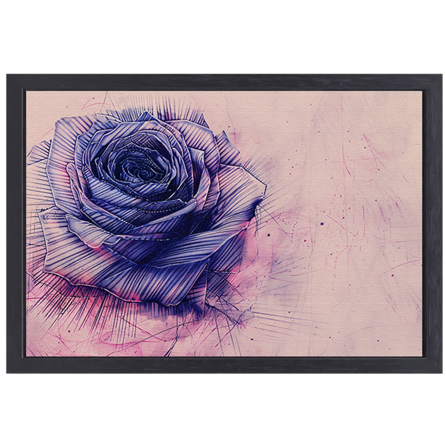 Abstracte digitale kunst van een roos canvas met baklijst