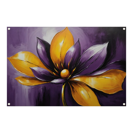 Elegant Purple and Yellow Flower in Bloom tuinposter