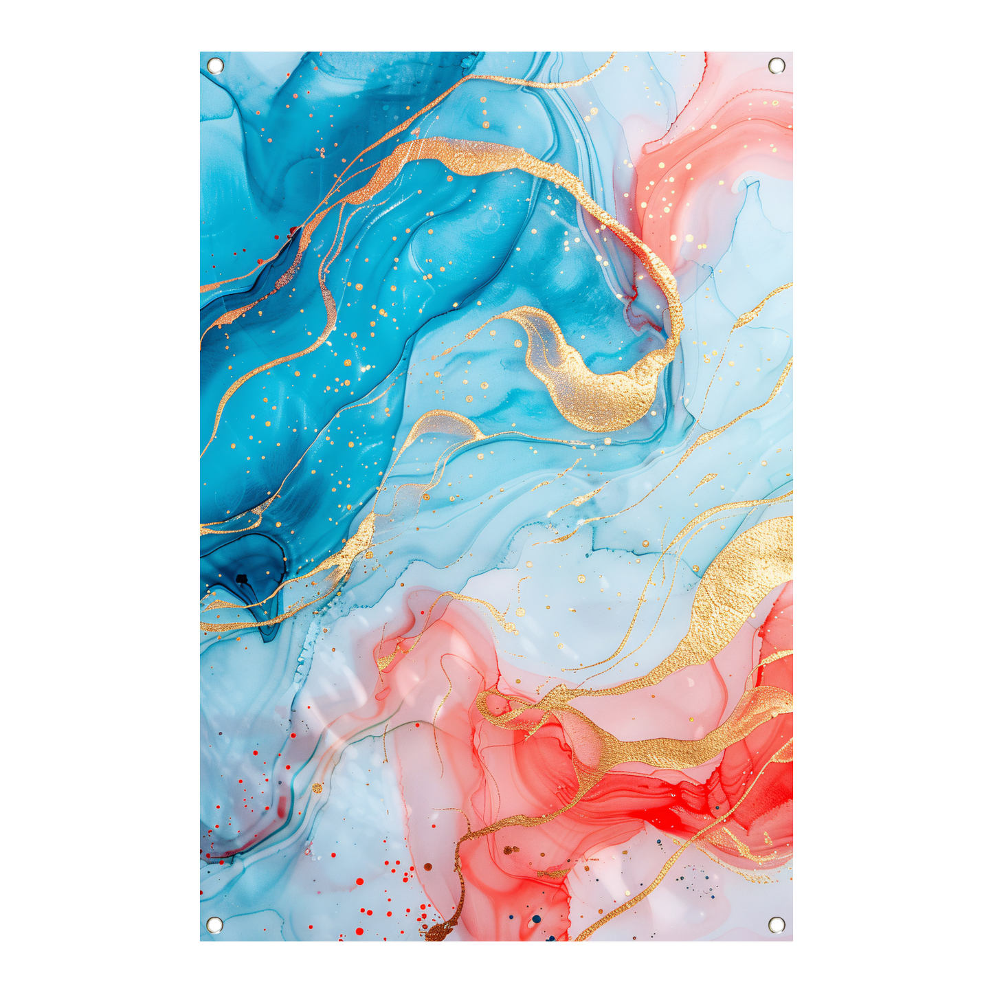 Abstracte Symfonie in Blauw en Roze tuinposter