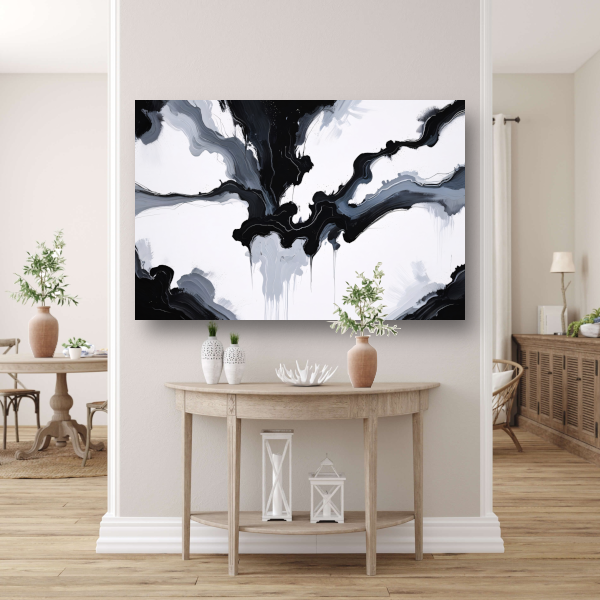 Monochrome Dynamiek in Zwart en Wit canvas