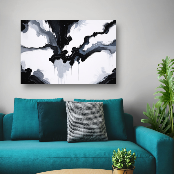 Monochrome Dynamiek in Zwart en Wit canvas