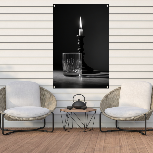Stillevenspel van Licht en Schaduw tuinposter