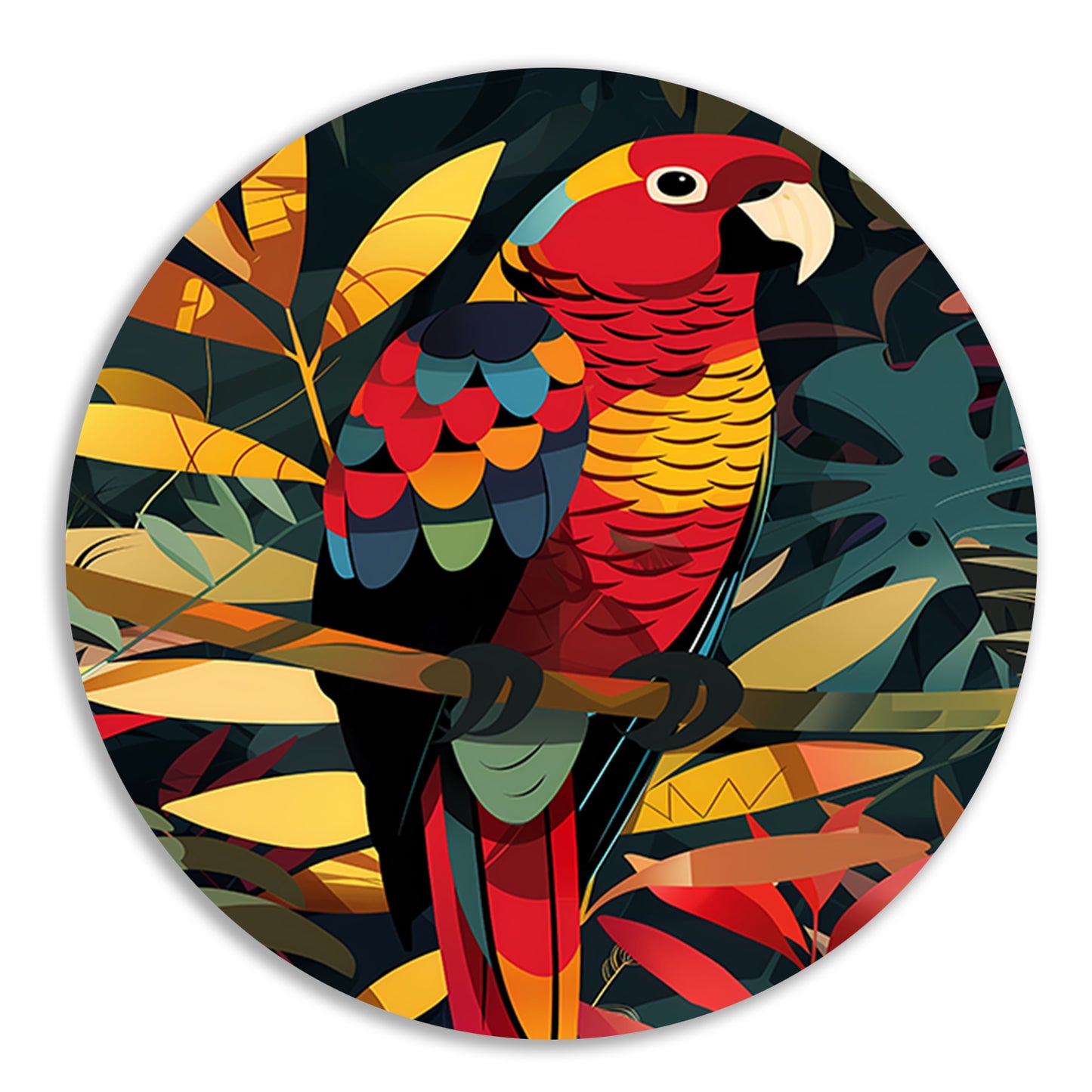 Kleurrijk Papegaai in Tropisch Paradijs forex muurcirkel