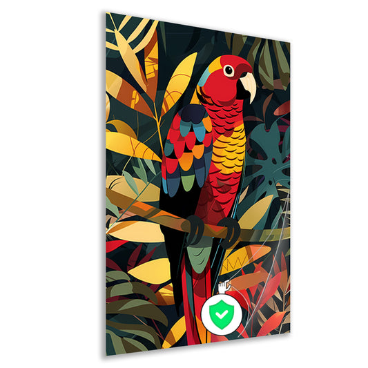 Kleurrijk Papegaai in Tropisch Paradijs poster