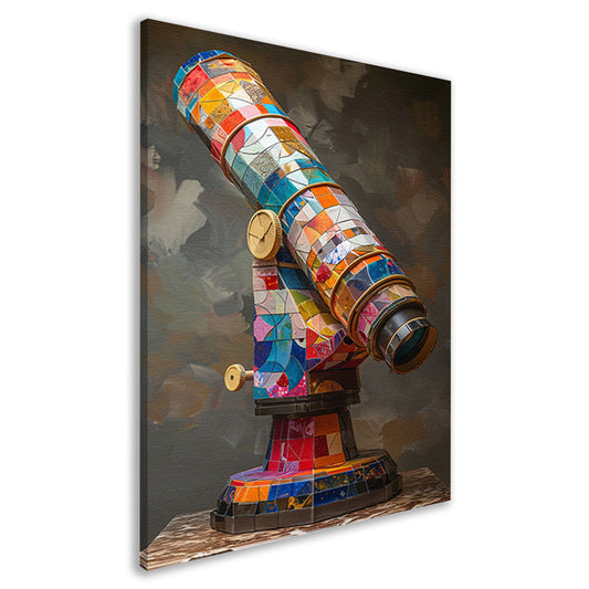 Kleurrijk Pop Art Telescoop op Statief canvas