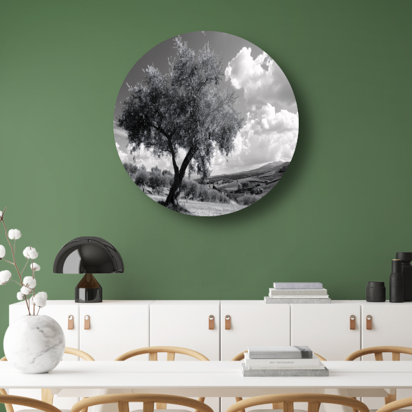 Stilleven met boom aluminium muurcirkel