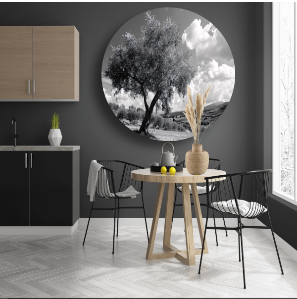 Stilleven met boom aluminium muurcirkel