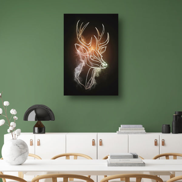Abstract Hert in Kosmische Gouden Lijnen poster