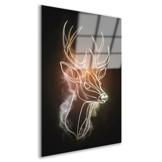 Abstract Hert in Kosmische Gouden Lijnen acrylglas