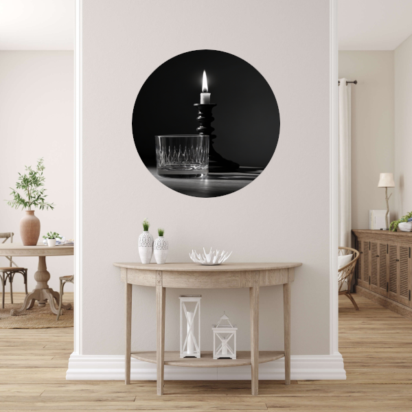 Stillevenspel van Licht en Schaduw aluminium muurcirkel
