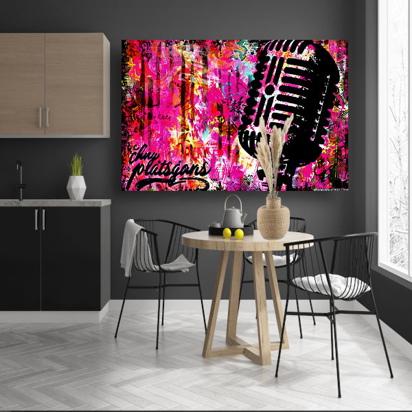 Kleurrijke Microfoon in Graffiti Stijl acrylglas