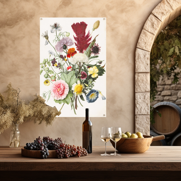 Boeket bloemen uit 1680 tuinposter