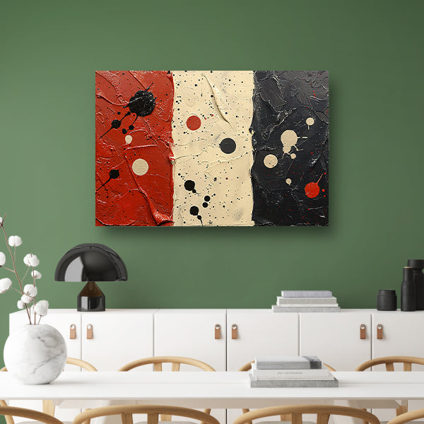 Abstract compositie rood wit zwart canvas