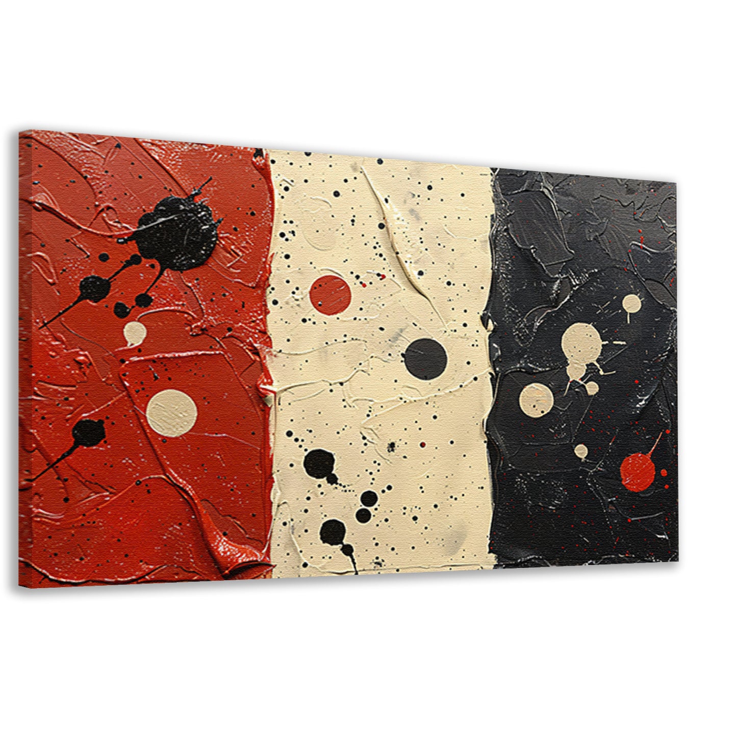 Abstract compositie rood wit zwart canvas