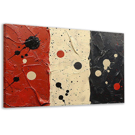 Abstract compositie rood wit zwart canvas