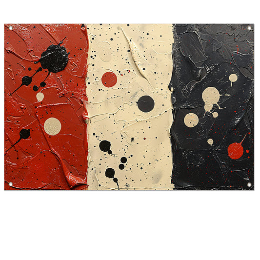 Abstract compositie rood wit zwart tuinposter