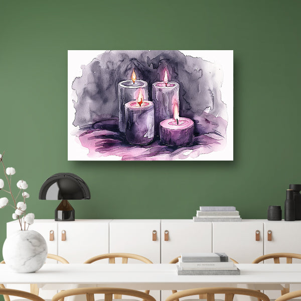 Abstracte aquarel schilderij van kaarsen poster