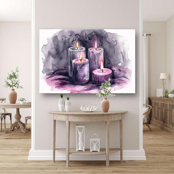 Abstracte aquarel schilderij van kaarsen acrylglas