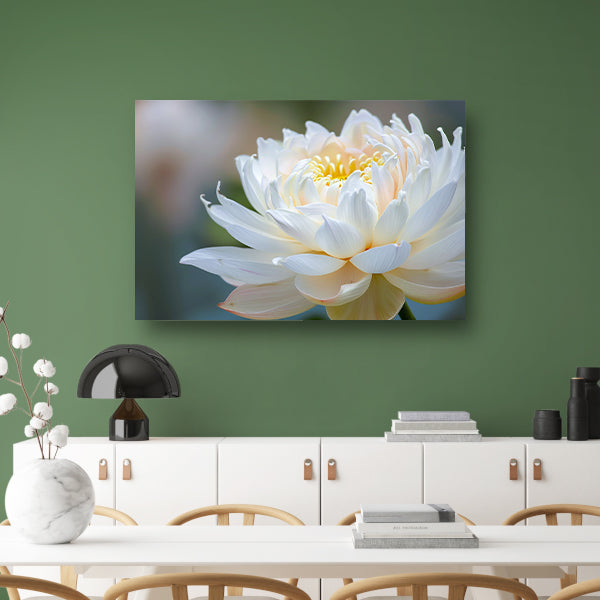 Elegante close-up van bloeiende witte lotus acrylglas