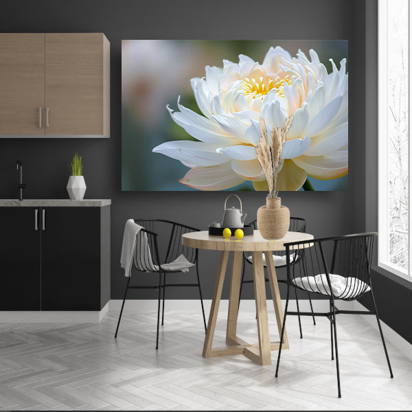Elegante close-up van bloeiende witte lotus acrylglas