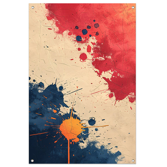 Abstract Expressie met Levendige Verfspatten tuinposter