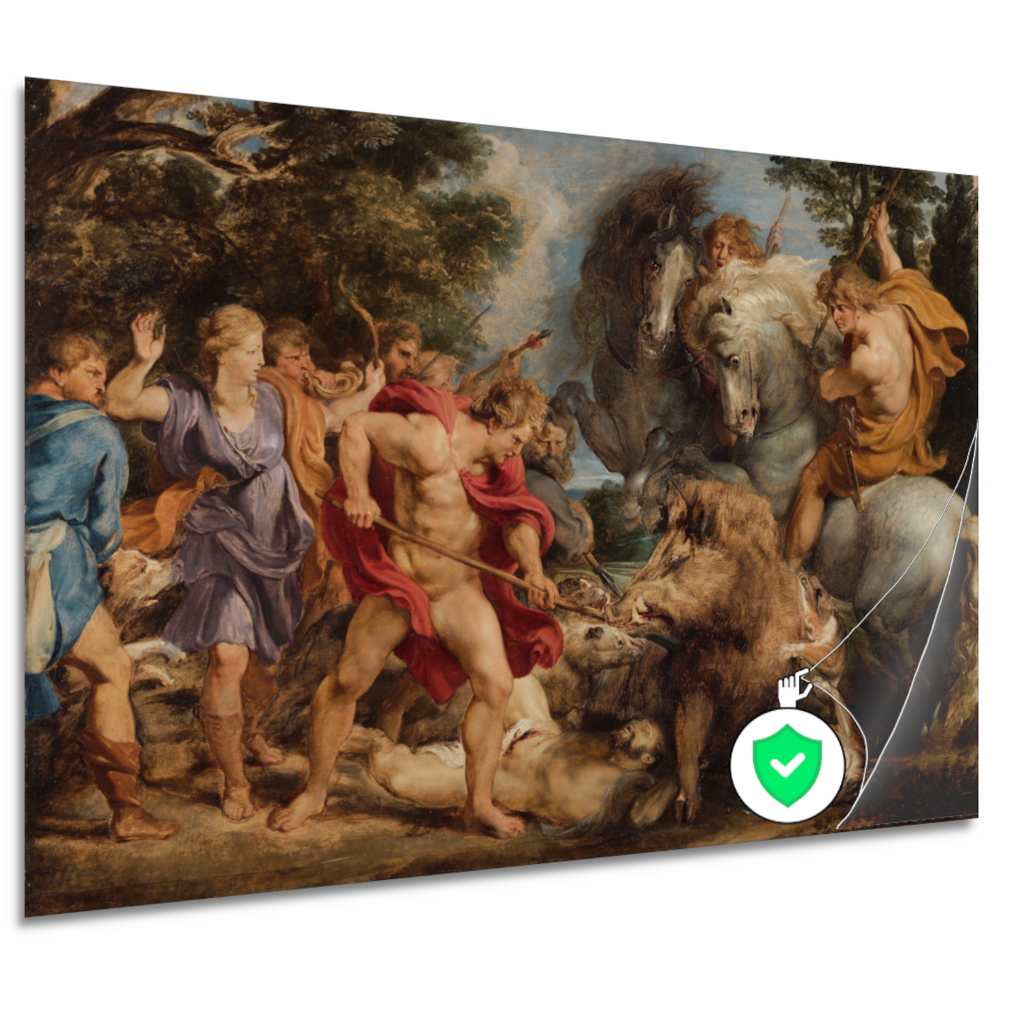 De Calydonische jacht op zwijnen - Peter Paul Rubens poster