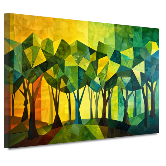 Geometrische Bomen in Levendige Kleuren canvas