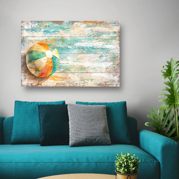 Minimalistische Strandbal Compositie poster