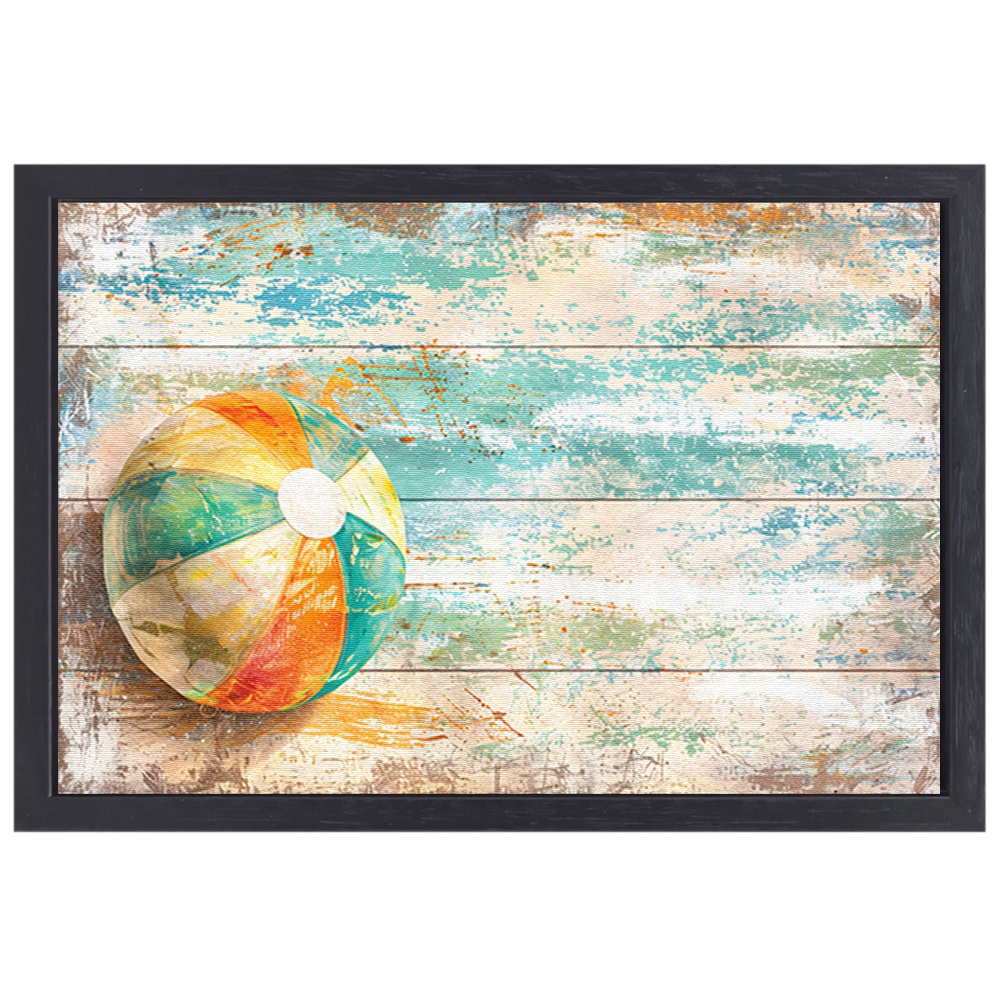 Minimalistische Strandbal Compositie canvas met baklijst