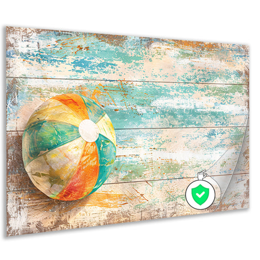 Minimalistische Strandbal Compositie poster