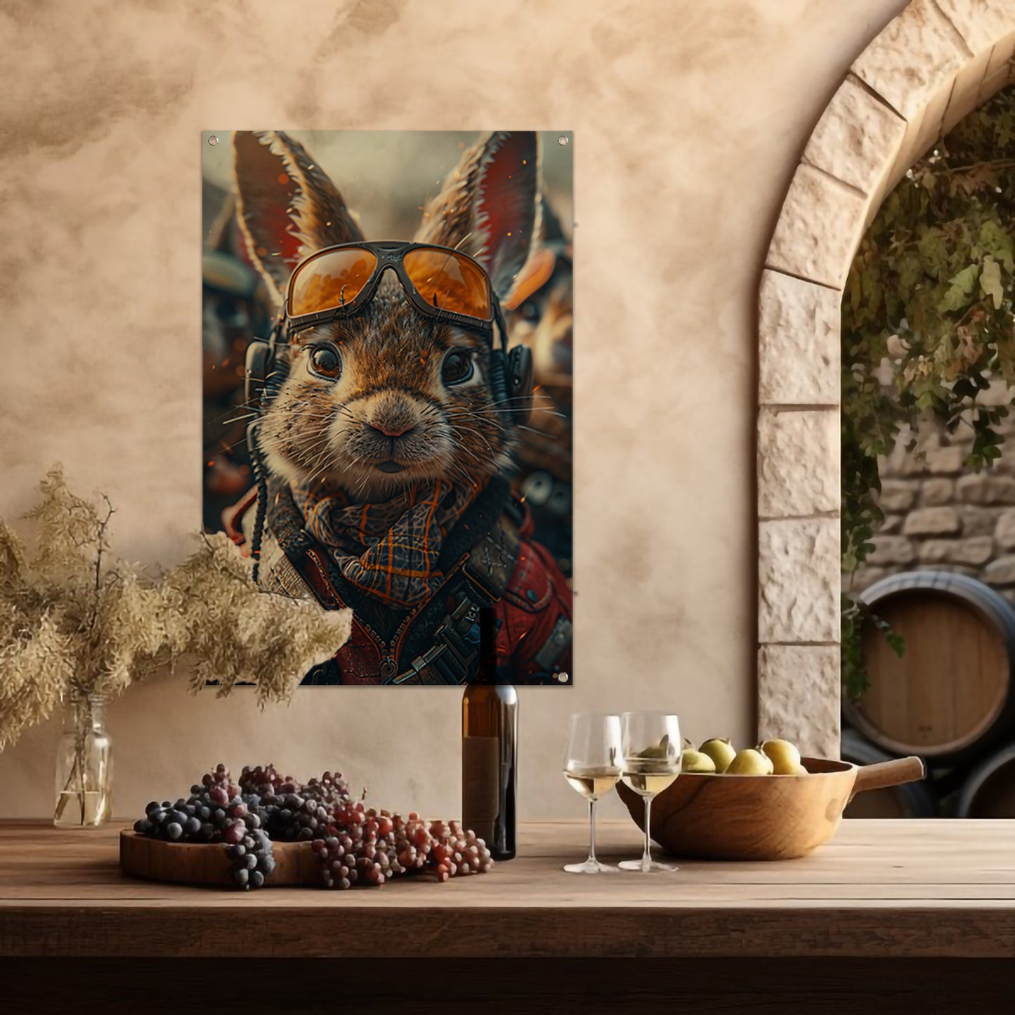 Konijnenpiloot klaar voor avontuur tuinposter