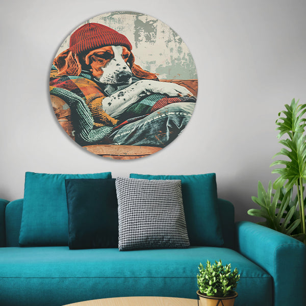 Beagle in Deken op Fauteuil forex muurcirkel