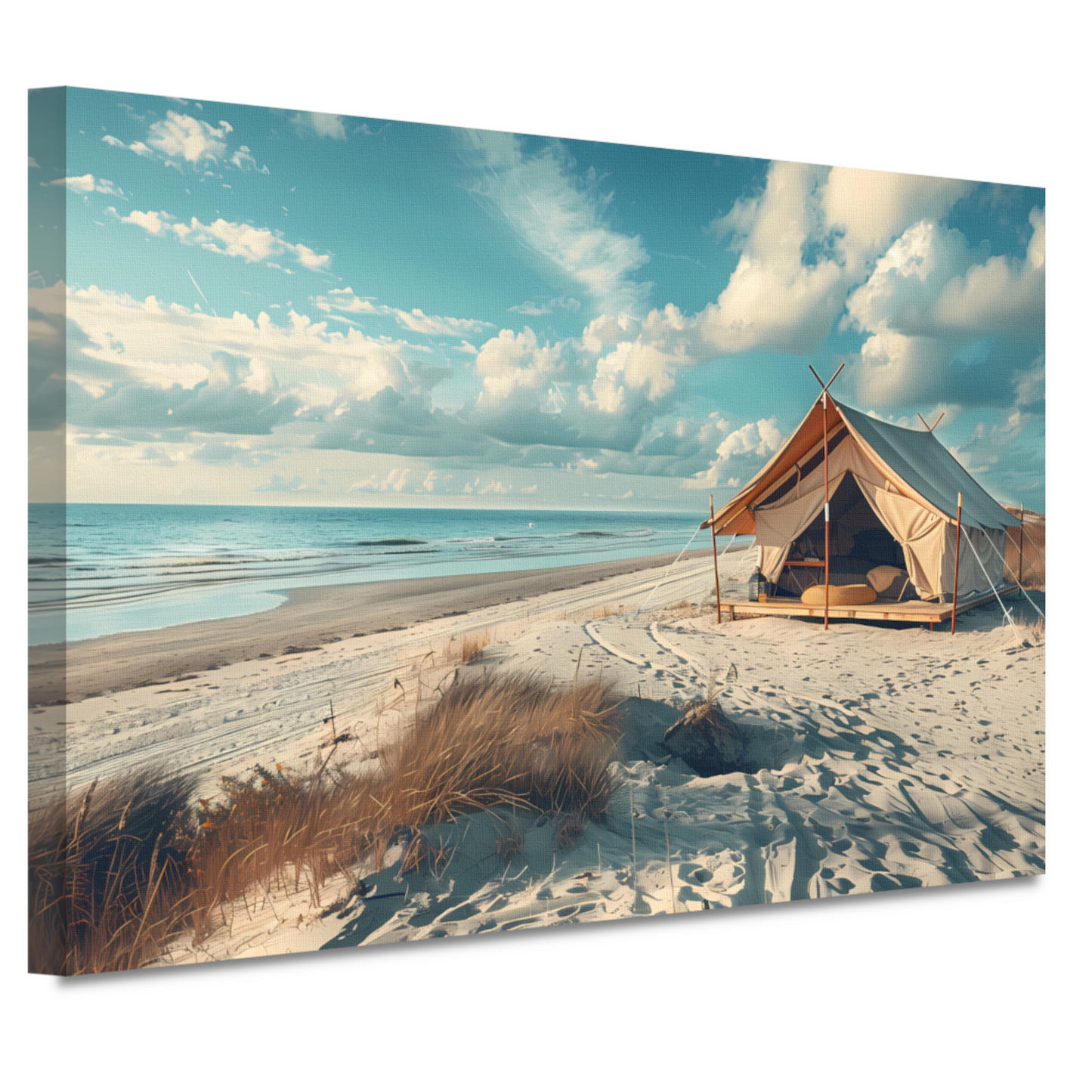 Minimalistische tent op het strand canvas