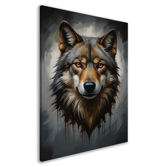 De Majestueuze Blik van een Wolf canvas