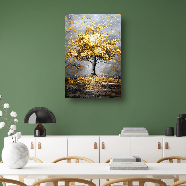 Majestueuze gouden boom in abstract landschap acrylglas