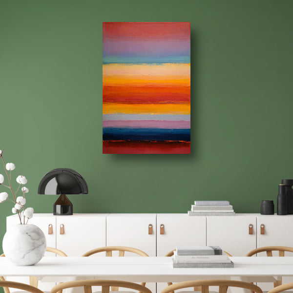 Abstracte horizon in warme zonsondergangstinten canvas