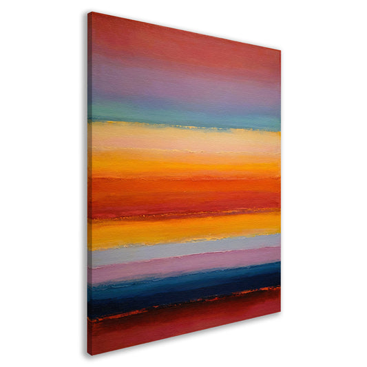 Abstracte horizon in warme zonsondergangstinten canvas