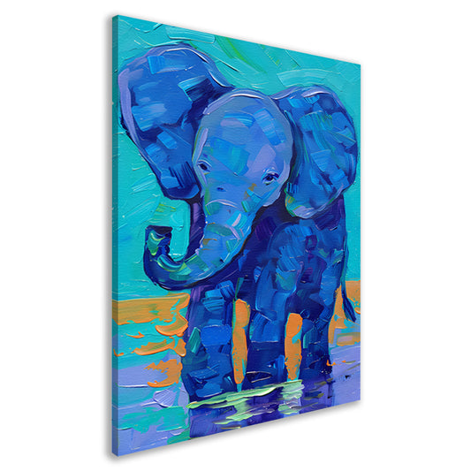 Kleurrijk abstract schilderij van een olifant canvas