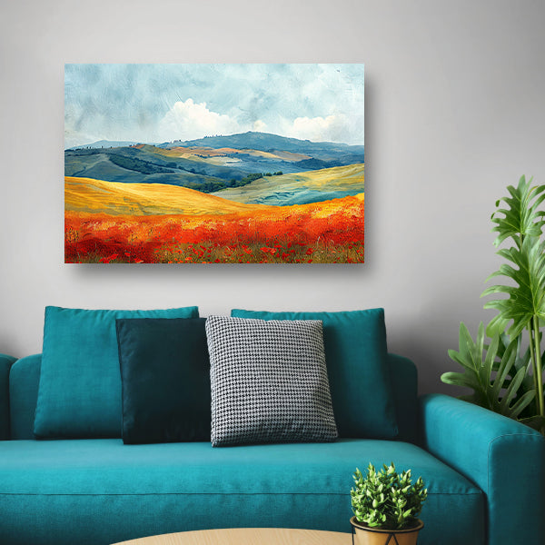 Zomerlandschap met Kleurrijke Velden canvas