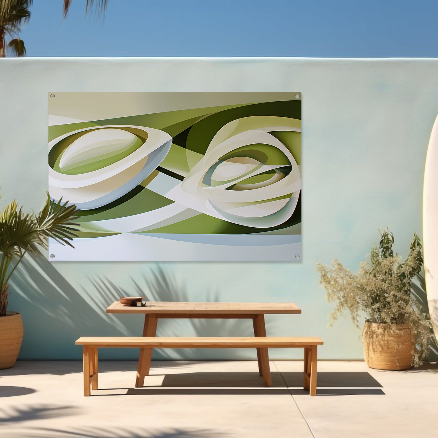 Abstracte kunst van een tulp in moderne stijl tuinposter